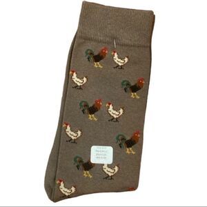 Chicken Socks, Brown, Size L